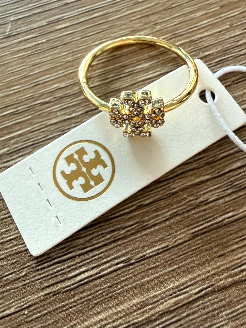 TORY BURCH Britten Logo Pavé Ring